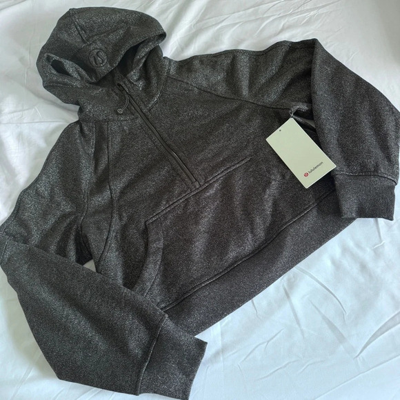 ๐๐ค Lululemon Scuba Oversized Half-Zip Hoodie * Spark Black Silver - Picture 1 of 12